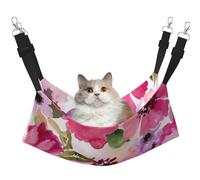 InOmak Aquarelle Fleurs Rose Fuchsia,Hamac Suspendu pour Chat, lit Suspendu Doux Double Face pour Petits Chiens,L