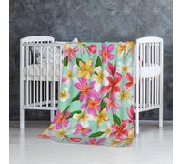InOmak Aquarelle Fleurs Tropicales Floral Plumeria,Couverture Douce et Chaude en Flanelle Anti-Boulochage 76 x 127 cm