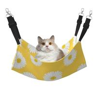 InOmak Aster Blanc Marguerite Jaune,Hamac Suspendu pour Chat, lit Suspendu Doux Double Face pour Petits Chiens,M