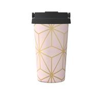 InOmak Astral Metallic Blush Rose Or,Tasse à café portable de 500 ml en acier inoxydable, isotherme.