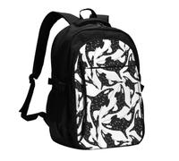 InOmak Baleine Orque Tueur, Sac à dos de voyage décontracté pour ordinateur portable avec port de chargement USB pour hommes et femmes