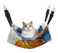 InOmak Basket-Ball coloré Croquis Plaisir imprimé,Hamac Suspendu pour Chat, lit Suspendu Doux Double Face pour Petits Chiens,M