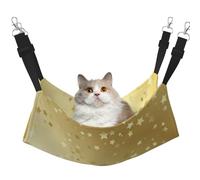 InOmak Beaucoup d'étoiles dorées sans Couture,Hamac Suspendu pour Chat, lit Suspendu Doux Double Face pour Petits Chiens,M