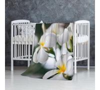 InOmak Belles Fleurs de frangipanier Blanc Wake Plumeria,Couverture Douce et Chaude en Flanelle Anti-Boulochage 76 x 127 cm