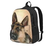 InOmak Berger d'Allemagne,Sac à dos à poches, sac à dos décontracté, sac d'école résistant à l'eau pour les voyages, la randonnée ou le camping