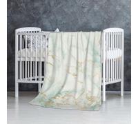 InOmak Blanc Menthe Vert Marbre Or Gris Glamour,Couverture Douce et Chaude en Flanelle Anti-Boulochage 76 x 127 cm