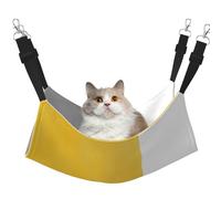 InOmak Bloc géométrique Jaune Gris Blanc,Hamac Suspendu pour Chat, lit Suspendu Doux Double Face pour Petits Chiens,L
