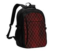 InOmak Bordeaux et or raffinés, Sac à dos de voyage décontracté pour ordinateur portable avec port de chargement USB pour hommes et femmes