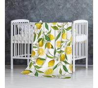 InOmak Branches de citronnier Exotiques à Motifs, délicieuses et délicieuses,Couverture Douce et Chaude en Flanelle Anti-Boulochage 76 x 127 cm