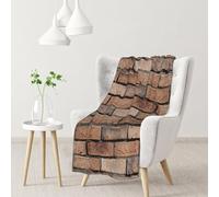InOmak Briques de Mur en Pierre,Couverture Douce et Chaude en Flanelle Anti-Boulochage 76 x 102 cm