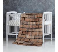 InOmak Briques de Mur en Pierre,Couverture Douce et Chaude en Flanelle Anti-Boulochage 76 x 127 cm
