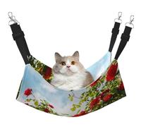 InOmak Buisson de Roses Rouges imprimé,Hamac Suspendu pour Chat, lit Suspendu Doux Double Face pour Petits Chiens,M