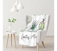 InOmak Cactus Mignons Cactus Succulents,Couverture Douce et Chaude en Flanelle Anti-Boulochage 76 x 102 cm