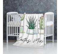 InOmak Cactus Mignons Cactus Succulents,Couverture Douce et Chaude en Flanelle Anti-Boulochage 76 x 127 cm