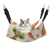 InOmak Carottes dessinées à la Main à l'aquarelle,Hamac Suspendu pour Chat, lit Suspendu Doux Double Face pour Petits Chiens,M