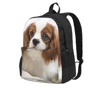 InOmak Cavalier King Charles Spaniel Brown Spaniel,Sac à dos à poches, sac à dos décontracté, sac d'école résistant à l'eau pour les voyages, la randonnée ou le camping
