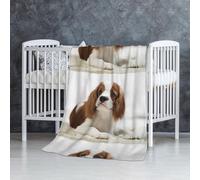 InOmak Cavalier King Charles Spaniel Épagneul Brun,Couverture Douce et Chaude en Flanelle Anti-Boulochage 76 x 127 cm