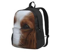 InOmak Cavalier King Charles Spaniel mignon,Sac à dos à poches, sac à dos décontracté, sac d'école résistant à l'eau pour les voyages, la randonnée ou le camping