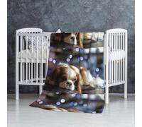 InOmak Cavalier King Charles Spaniel Petit Épagneul,Couverture Douce et Chaude en Flanelle Anti-Boulochage 76 x 127 cm