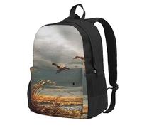 InOmak Chasse aux canards sauvages volants,Sac à dos à poches, sac à dos décontracté, sac d'école résistant à l'eau pour les voyages, la randonnée ou le camping