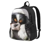 InOmak Chien Cavalier King Charles Spaniel,Sac à dos à poches, sac à dos décontracté, sac d'école résistant à l'eau pour les voyages, la randonnée ou le camping