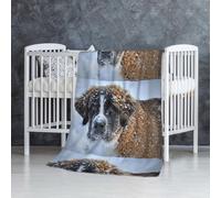 InOmak Chien Saint-Bernard,Couverture Douce et Chaude en Flanelle Anti-Boulochage 76 x 127 cm