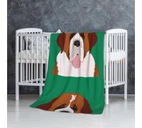 InOmak Chien Saint-Bernard,Couverture Douce et Chaude en Flanelle Anti-Boulochage 76 x 127 cm