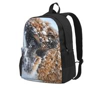 InOmak Chien Saint-Bernard,Sac à dos à poches, sac à dos décontracté, sac d'école résistant à l'eau pour les voyages, la randonnée ou le camping