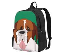 InOmak Chien Saint-Bernard,Sac à dos à poches, sac à dos décontracté, sac d'école résistant à l'eau pour les voyages, la randonnée ou le camping