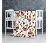 InOmak Chien Souriant Yorkshire Terrier,Couverture Douce et Chaude en Flanelle Anti-Boulochage 76 x 127 cm