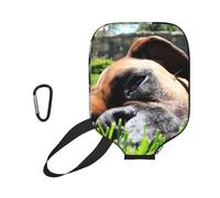 InOmak Chiens Boxers Animaux Verts Chiens de Pelouse, Housse de Raquette de Pickleball - Étui Compatible avec Toutes Les Formes et Tailles de Raquettes
