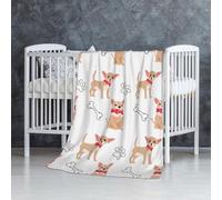 InOmak Chihuahua, Chiens Mignons et Bol,Couverture Douce et Chaude en Flanelle Anti-Boulochage 76 x 127 cm