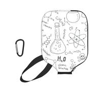 InOmak Chimie Impression Noir et Blanc, Housse de Raquette de Pickleball - Étui Compatible avec Toutes Les Formes et Tailles de Raquettes