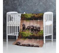 InOmak Chiots Labrador Brown Little Puppies Famille,Couverture Douce et Chaude en Flanelle Anti-Boulochage 76 x 127 cm