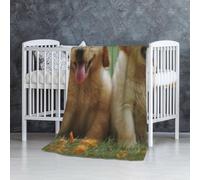 InOmak Chiots Labrador Retriever Jaune,Couverture Douce et Chaude en Flanelle Anti-Boulochage 76 x 127 cm
