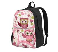 InOmak Chouette mignonne,Sac à dos à poches, sac à dos décontracté, sac d'école résistant à l'eau pour les voyages, la randonnée ou le camping