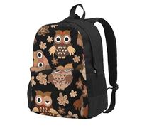 InOmak Chouette mignonne,Sac à dos à poches, sac à dos décontracté, sac d'école résistant à l'eau pour les voyages, la randonnée ou le camping