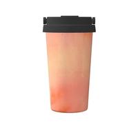 InOmak Corail, nuances aquarelles, rose, orange,Tasse à café portable de 500 ml en acier inoxydable, isotherme.
