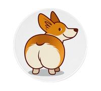 InOmak Corgi Dog Funny Butt, Tapis de Souris Rond, Tapis de Souris à Base de Caoutchouc antidérapant, Tapis de Souris étanche 8 po