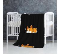 InOmak Corgi Mignon Qui dort,Couverture Douce et Chaude en Flanelle Anti-Boulochage 76 x 127 cm