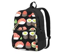 InOmak Cuisine japonaise de sushis,Sac à dos à poches, sac à dos décontracté, sac d'école résistant à l'eau pour les voyages, la randonnée ou le camping