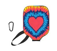 InOmak Cœur Amour Arc-en-Ciel Tie Dye, Housse de Raquette de Pickleball - Étui Compatible avec Toutes Les Formes et Tailles de Raquettes