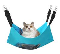 InOmak Dauphins au Visage Souriant imprimés,Hamac Suspendu pour Chat, lit Suspendu Doux Double Face pour Petits Chiens,M