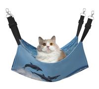 InOmak Dauphins des Vagues de l'océan,Hamac Suspendu pour Chat, lit Suspendu Doux Double Face pour Petits Chiens,L