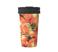 InOmak Délicieuse pêche,Tasse à café portable de 500 ml en acier inoxydable, isotherme.