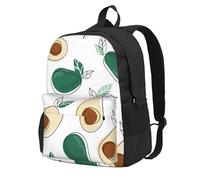 InOmak Dessin simple d'un avocat,Sac à dos à poches, sac à dos décontracté, sac d'école résistant à l'eau pour les voyages, la randonnée ou le camping