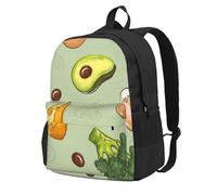 InOmak Doodle Brocoli Fromage Avocat,Sac à dos à poches, sac à dos décontracté, sac d'école résistant à l'eau pour les voyages, la randonnée ou le camping
