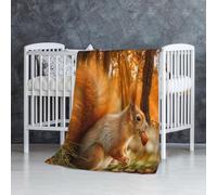 InOmak Écureuil Mignon Mangeant des Noix,Couverture Douce et Chaude en Flanelle Anti-Boulochage 76 x 127 cm