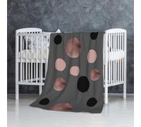 InOmak Élégants Faux Cercles Roses et Noirs,Couverture Douce et Chaude en Flanelle Anti-Boulochage 76 x 127 cm