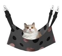 InOmak Élégants Faux Cercles Roses et Noirs,Hamac Suspendu pour Chat, lit Suspendu Doux Double Face pour Petits Chiens,L